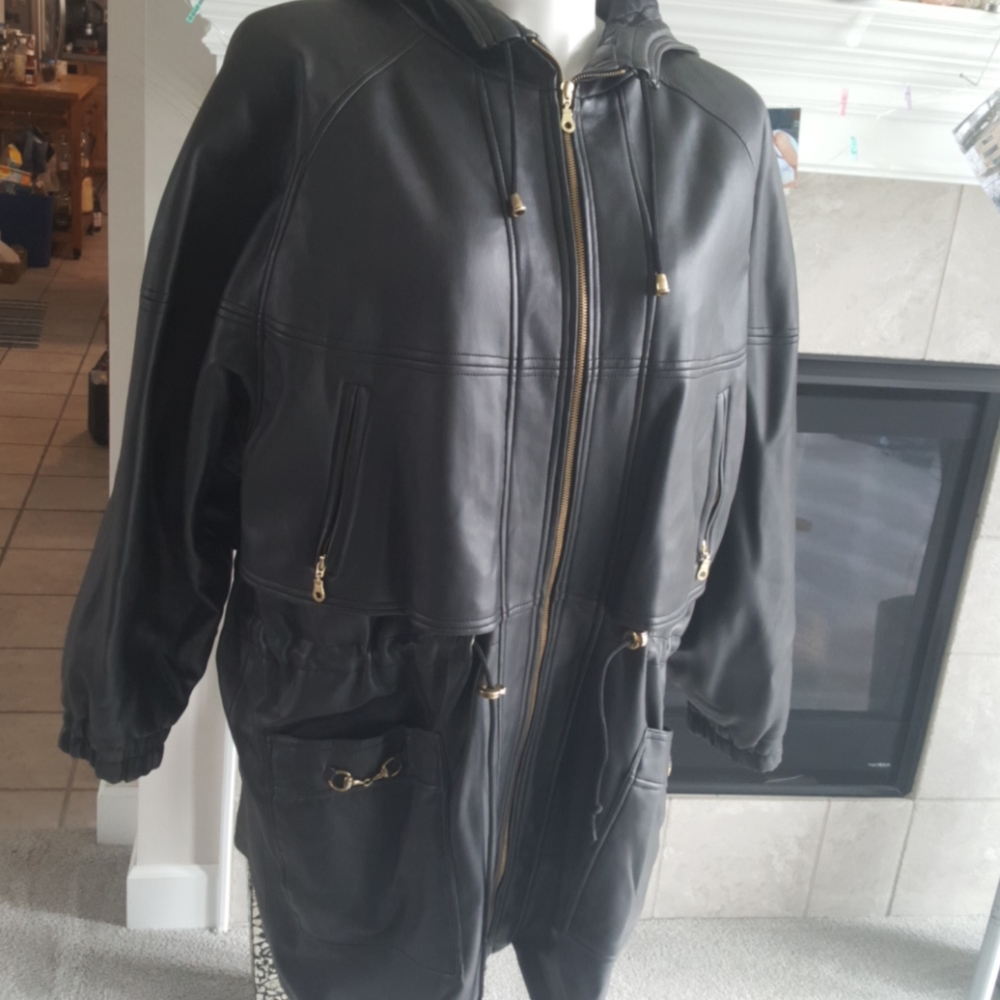 MARC MATTIS 'pleather' jacket. 3x